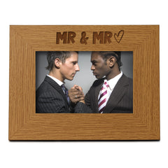 Oak Wedding Day Mr and Mr Picture Photo Frame Heart Gift Landscape