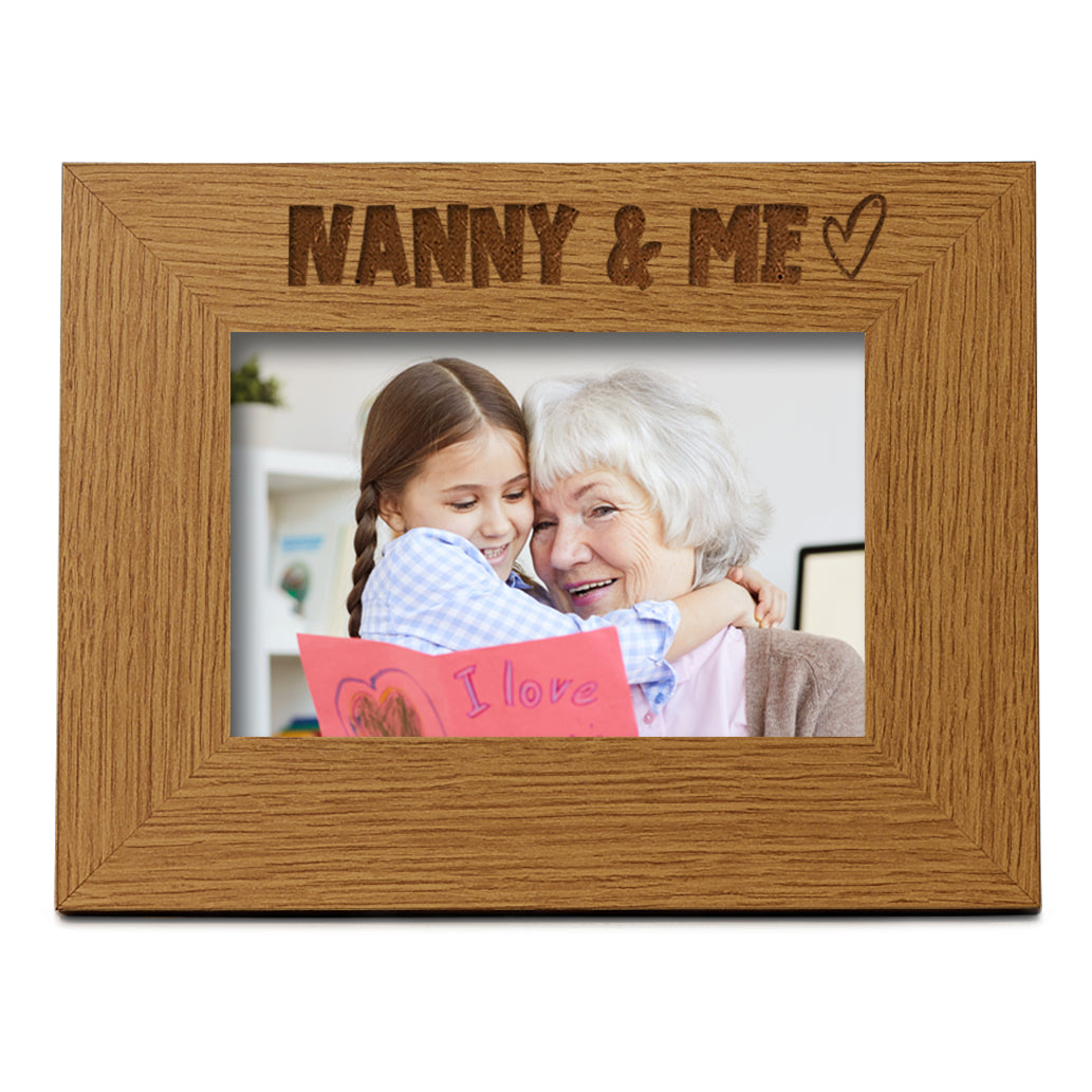 Oak Nanny & Me Picture Photo Frame Heart Gift Landscape Photo Frame ukgiftstoreonline
