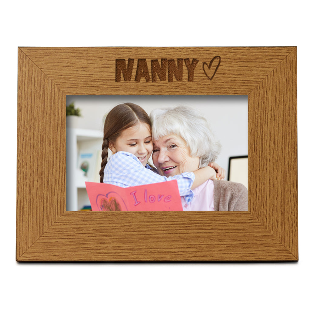 Oak Nanny Picture Photo Frame Heart Gift Landscape Photo Frame ukgiftstoreonline