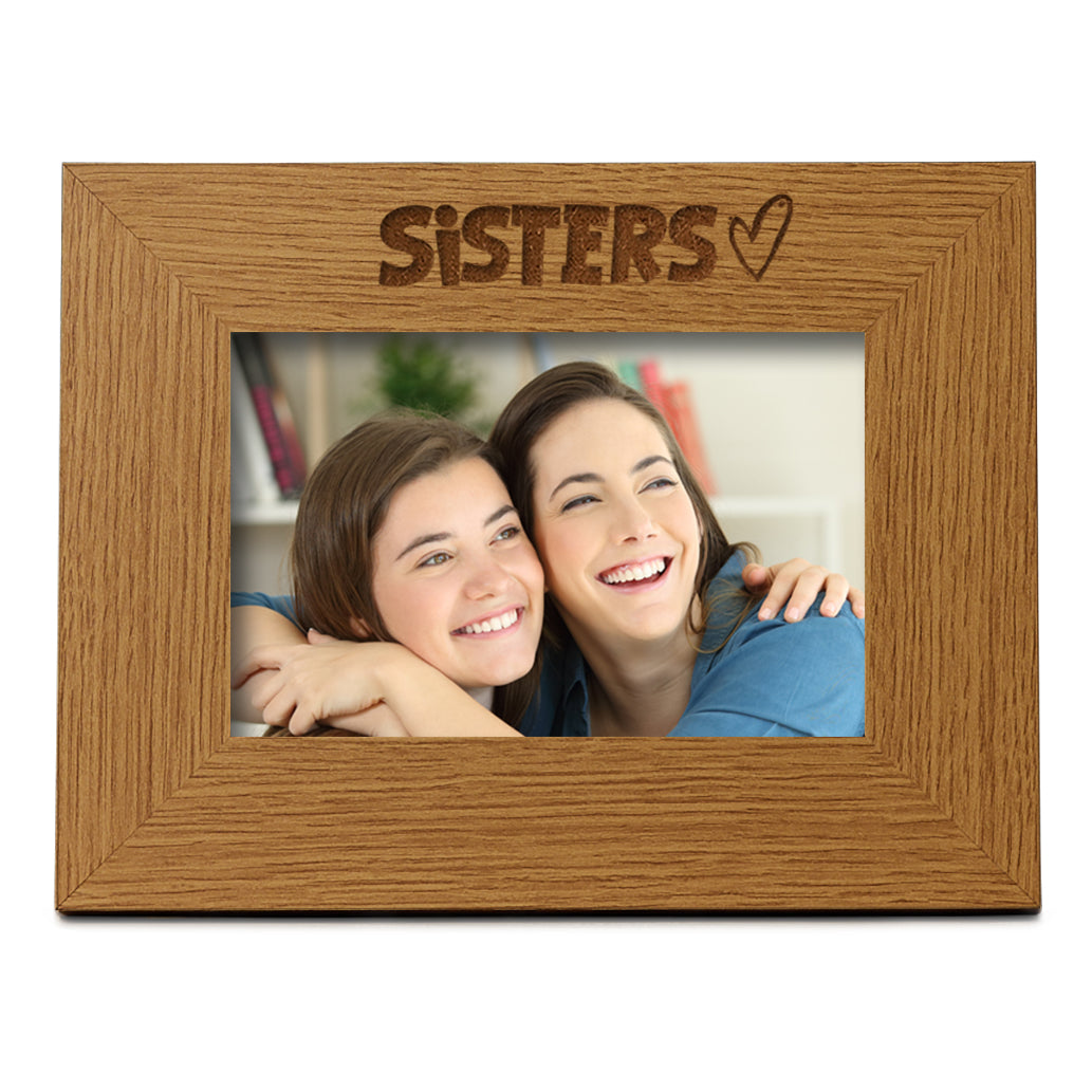 Oak Sisters Picture Photo Frame Heart Gift Landscape Photo Frame ukgiftstoreonline