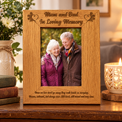 Mum and Dad In Loving Memory Remembrance Portrait Wooden Photo Frame Gift Loving Memory Remembrance ukgiftstoreonline