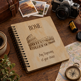 Personalised Large Engraved Wooden Photo Album Rome Holiday Family Photo album ukgiftstoreonline