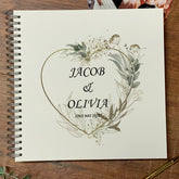 Large Wedding Photo Album Scrapbook Guest Book Boxed Silver Green Heart