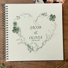 Large Wedding Photo Album Scrapbook Guest Book Boxed Clover Leaf Heart