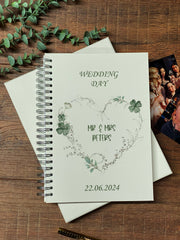 Large A4 Wedding Album Scrapbook Guest Book Boxed Green Clover Heart
