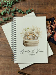 Large A4 Wedding Album Scrapbook Guest Book Boxed With Floral Ring Box