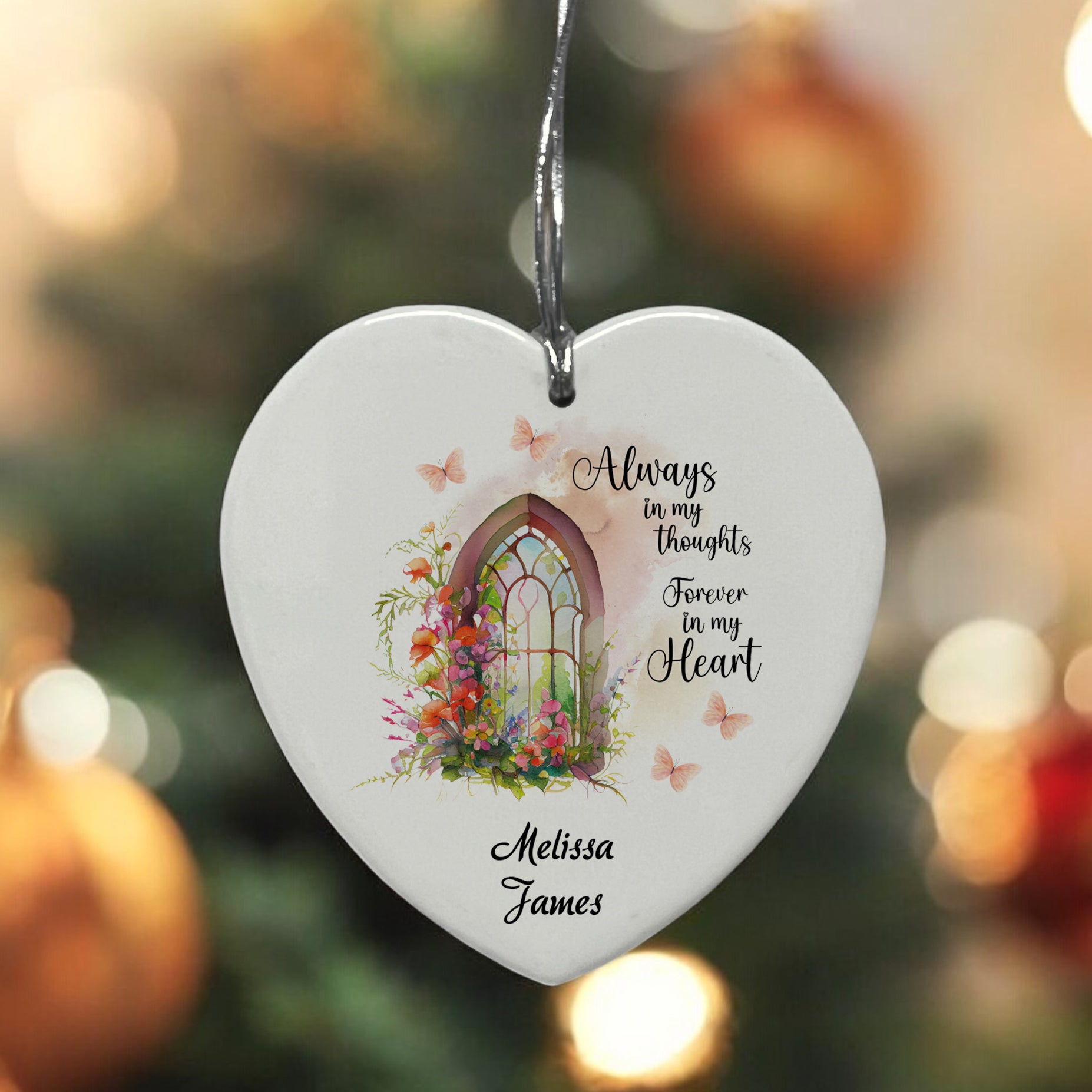 Sympathy Bereavement Condolences Ceramic Heart Always In My Thoughts Personalised Heart Gifts ukgiftstoreonline