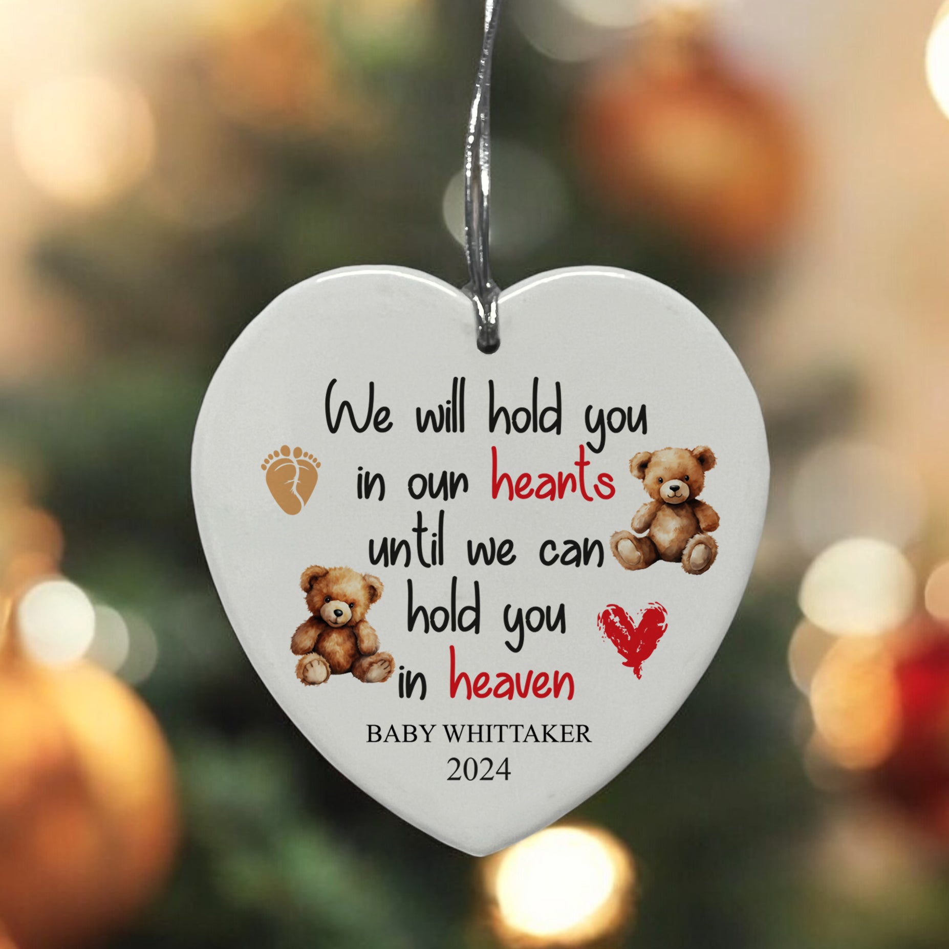 Personalised Miscarriage Memorial Ornament Hold You In Heaven Personalised Heart Gifts ukgiftstoreonline