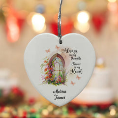Sympathy Bereavement Condolences Ceramic Heart Always In My Thoughts Personalised Heart Gifts ukgiftstoreonline