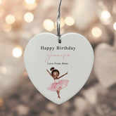 Large Ceramic Heart Gift Personalised Birthday With Black Ballerina