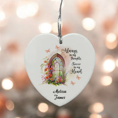 Sympathy Bereavement Condolences Ceramic Heart Always In My Thoughts Personalised Heart Gifts ukgiftstoreonline