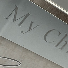 Personalised Christening Day Silver Photo Frame Blue Mount