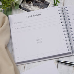 Personalised Pregnancy Journal and First Year Record Book Teddy Themed