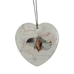 Large Hanging Ceramic Rose Gold Heart Condolence Memorial Sympathy Gift Personalised Heart Gifts ukgiftstoreonline
