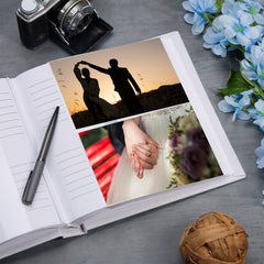 Large Book Bound Mr and Mrs In Circle Gift Wedding Day Photo Album
