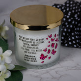 Personalised Sympathy Condolence Bereavement Memorial Gift Remembrance Candle With Butterflies