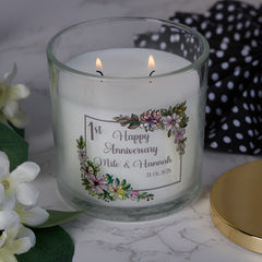 Personalised Any Anniversary Candle Gift 1st, 5th, 10th, 25th, 30th, 40th, 50th, 60th