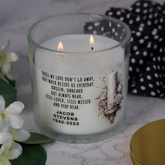 Personalised Sympathy Condolence Bereavement Memorial Gift Remembrance Candle With Sketch