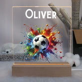 Personalised LED Lamp, Kids Night Light Gift, Football Light, Birthday Gifts for Kids, Kids Bedroom Light