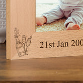 Personalised Solid Oak Wood Double Birthday Photo Frame Any Age 18th 21st 30th 40th 50th 60th 70th 80th