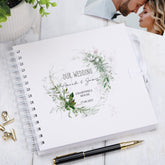 Personalised Wedding Guest book, Scrapbook Photo album Gift With Botanical Design