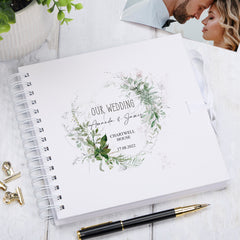 Personalised Wedding Guest book, Scrapbook Photo album Gift With Botanical Design