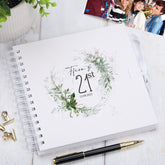 Personalised 21st Birthday Scrapbook Photo album Gift With Botanical Design
