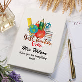 Personalised Best Teacher Ever Gift Leatherette Notebook