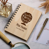 Personalised Wooden Teacher Gift Notebook World's Best