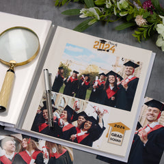 Personalised Graduation Large Photo Album Linen Cover With Owl