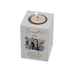 Memorial Daughter Tea Light Holder Bereavement Sympathy Gift With Photo