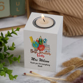 Personalised Best Teacher Gift Tea Light Candle Holder