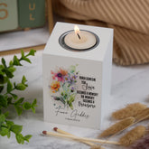 Personalised Remembrance Memorial Tea Light Candle Holder Treasured Love