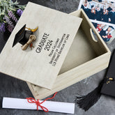 Personalised Large Vintage Graduation Keepsake Box With Hat and Scroll
