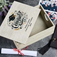Personalised Large Graduation Keepsake Box Congratulations