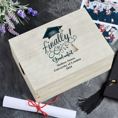 Personalised Large Graduation Keepsake Box Graduated