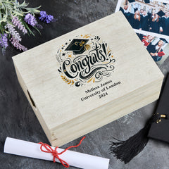 Personalised Large Graduation Keepsake Box Congratulations