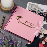 Congratulations On Your Graduation Pink Scrapbook Photo Album With Foil Print