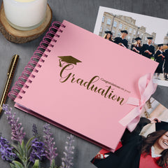 Congratulations On Your Graduation Pink Scrapbook Photo Album With Foil Print