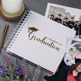 Congratulations On Your Graduation White Scrapbook Photo Album With Foil Print