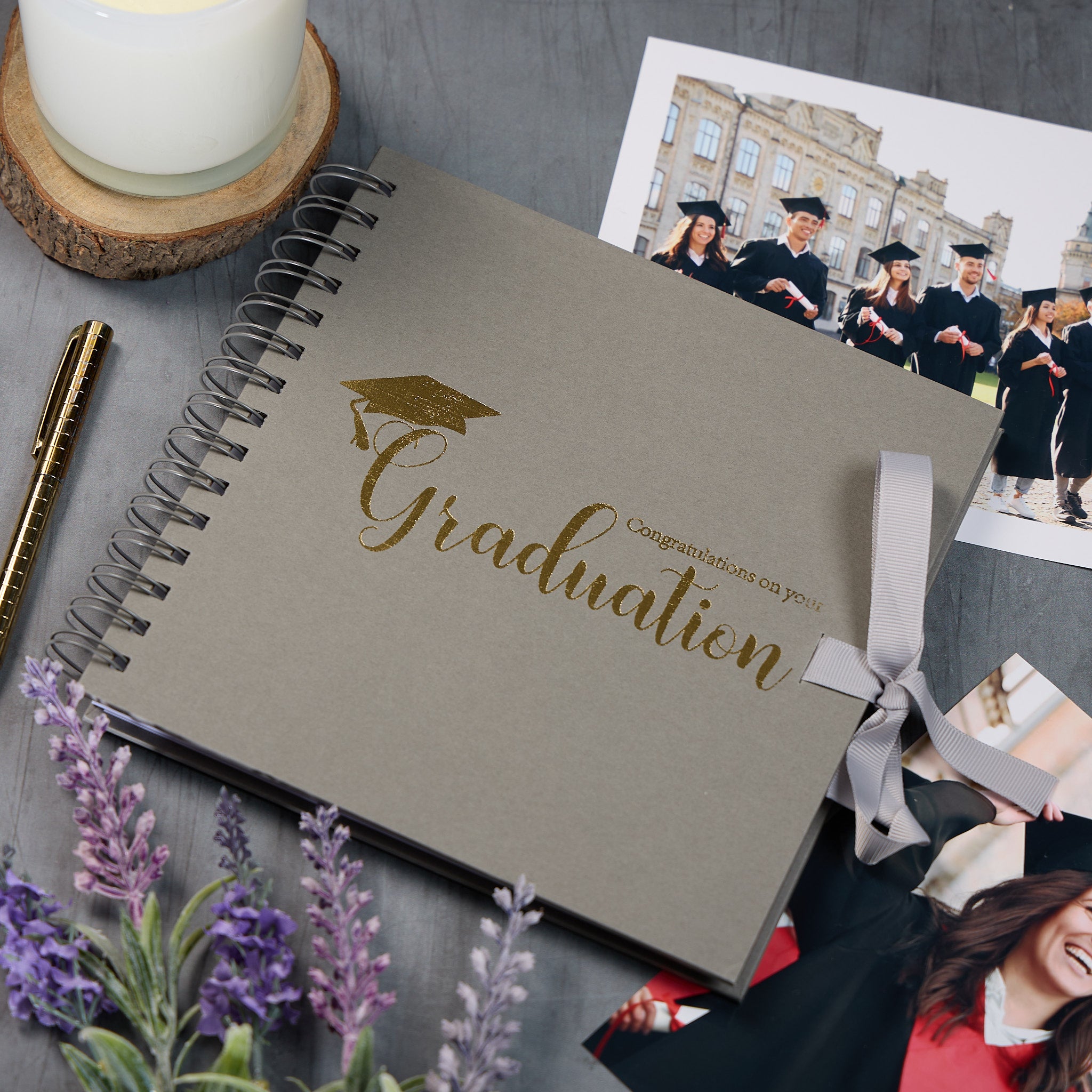 Congratulations On Your Graduation Grey Scrapbook Photo Album With Foil Print Scrapbook ukgiftstoreonline