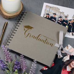 Congratulations On Your Graduation Grey Scrapbook Photo Album With Foil Print
