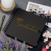 Congratulations On Your Graduation Black Scrapbook Photo Album With Foil Print