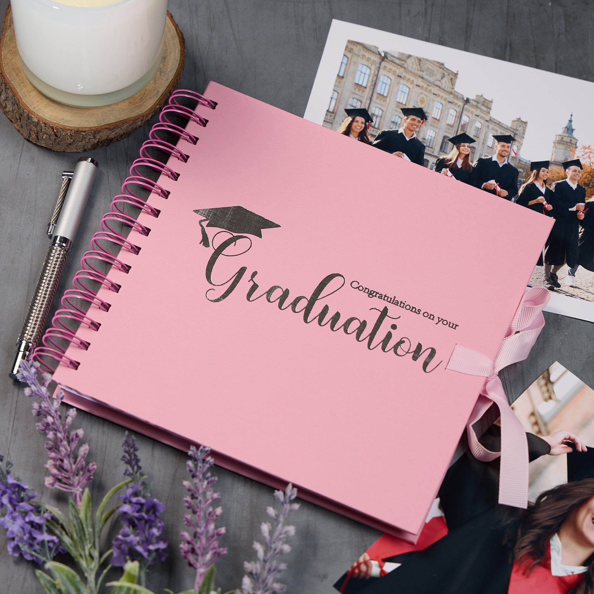 Congratulations On Your Graduation Pink Scrapbook Photo Album With Foil Print Scrapbook ukgiftstoreonline