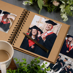 Congratulations On Your Graduation Brown Scrapbook Photo Album With Foil Print