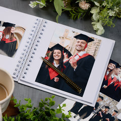Congratulations On Your Graduation White Scrapbook Photo Album With Foil Print
