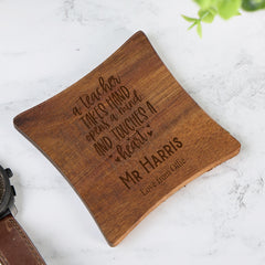 Personalised Teacher Gift Wooden Coasters With Sentiments