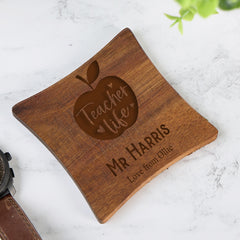 Personalised Teacher Gift Wooden Coasters With Sentiments