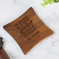 Personalised Teacher Gift Wooden Coasters With Sentiments