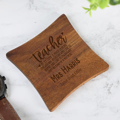 Personalised Teacher Gift Wooden Coasters With Sentiments